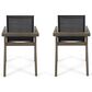 Hearth and Haven Belfast Outdoor Dining Chair with Grey Frame in Black (Set of 2), , large