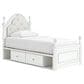 Ashley Kozlani Twin Upholstered Storage Bed in Matte White, , large