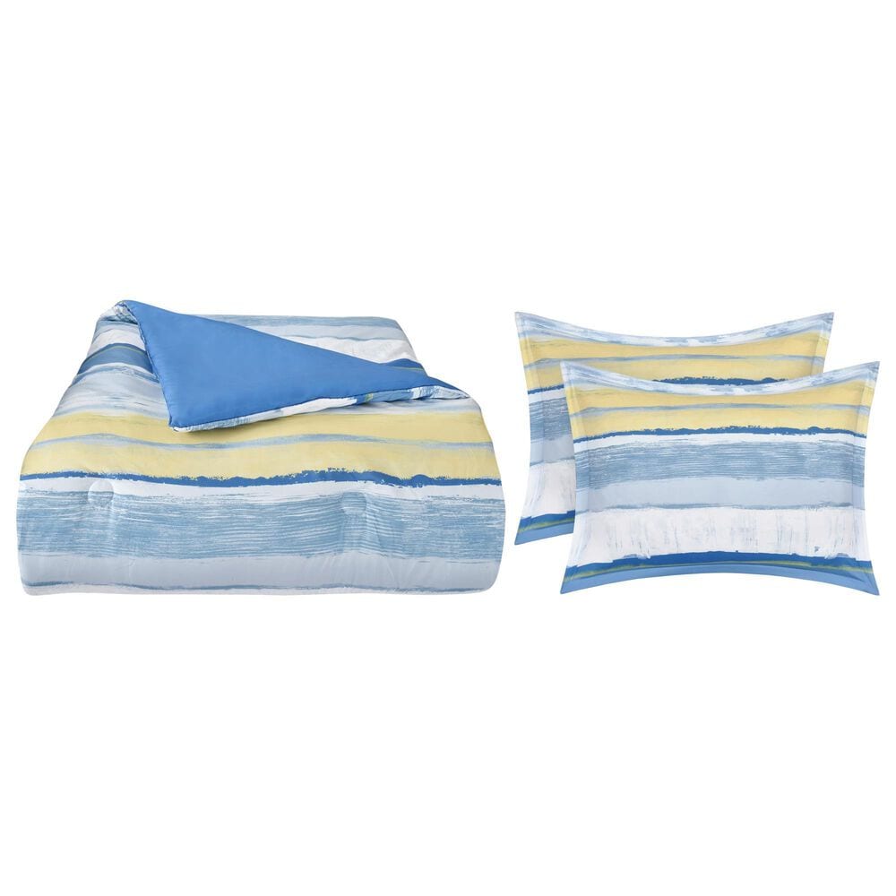 J. Queen New York Seashore 3-Piece King/California King Comforter Set in Blue, White and Yellow, , large