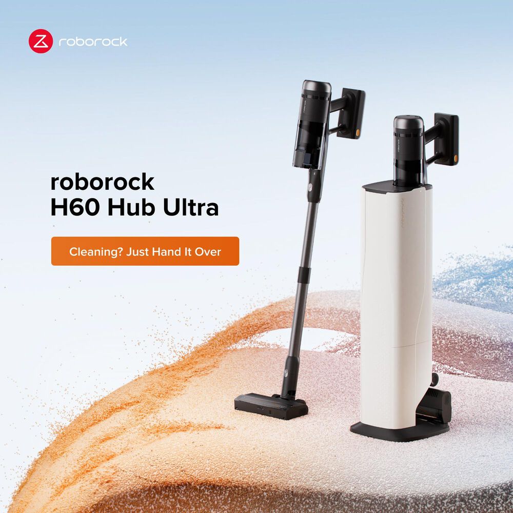 Roborock H60 Hub Ultra Cordless Stick Vacuum Cleaner in Black, , large