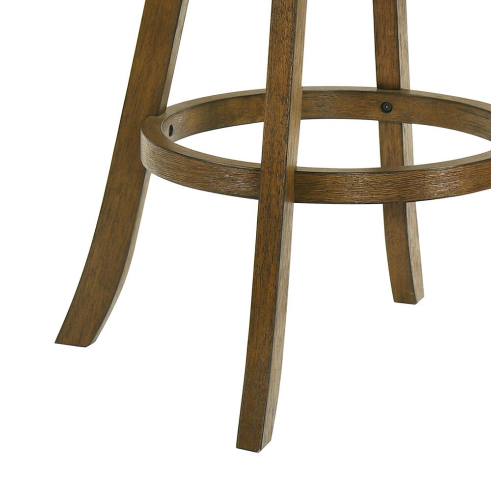 Armen Living Kodi Swivel Bar Height Stool with Static Gray in Sepia Brown, , large