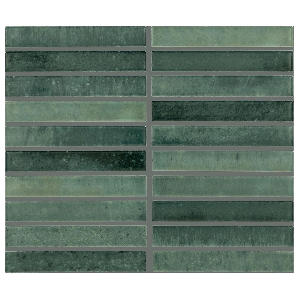Dal-Tile Miramo Reef 1" x 6" Straight Joint on 11.5" x 9.75" Ceramic Mosaic Sheet, , large