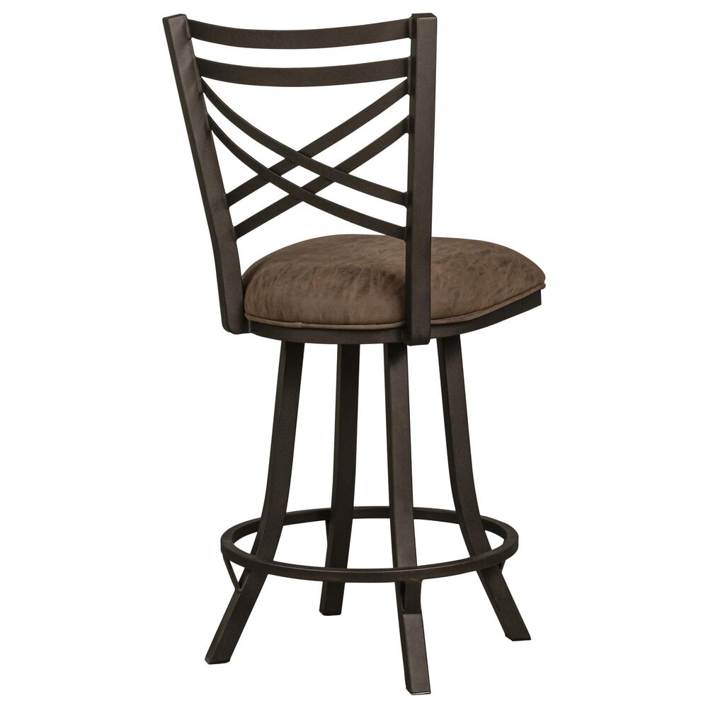 Callee Inc Rachel 26 Inch Counter Stool in Sunbronze Finish and Brown Faux Leather, , large