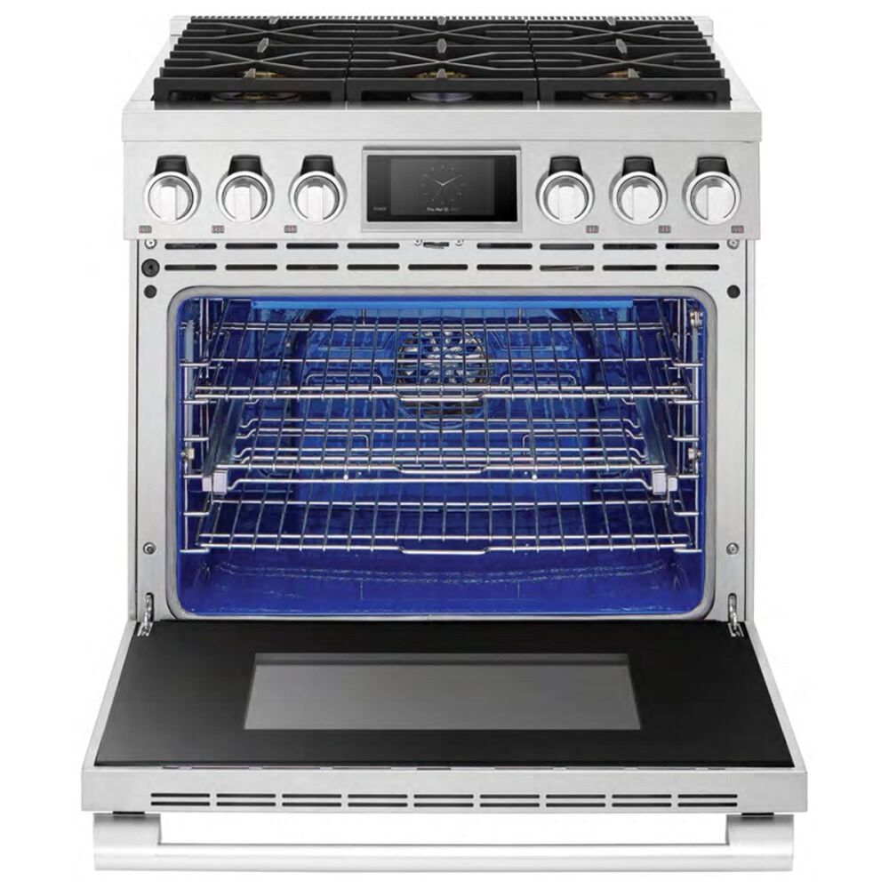 Signature Kitchen Suite 6.3 Cu. Ft. Professional Dual Fuel Range with Six Burners in Stainless Steel, , large