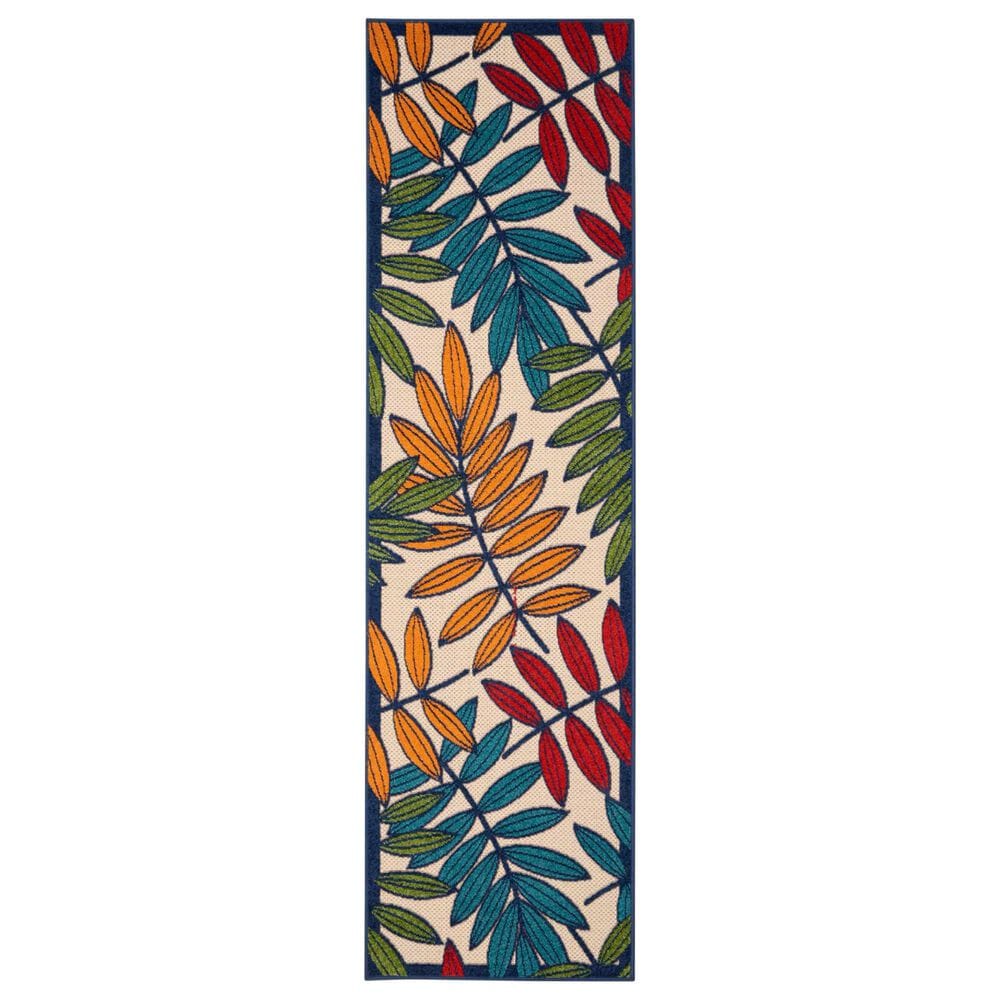 Nourison Aloha Floral 2" x 6" Multicolor Indoor/Outdoor Runner, , large