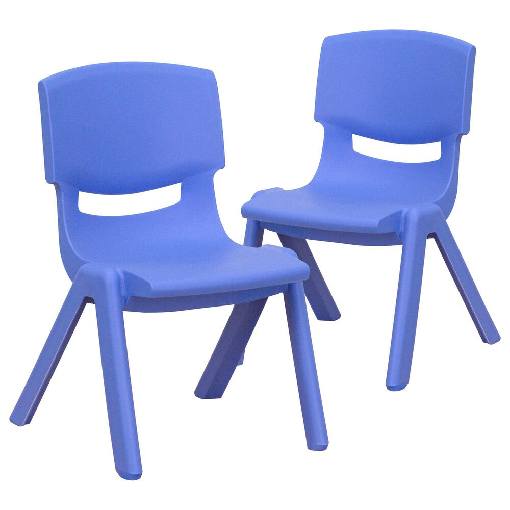 Flash Furniture Whitney Stackable School Chair in Blue (Set of 2) NFM