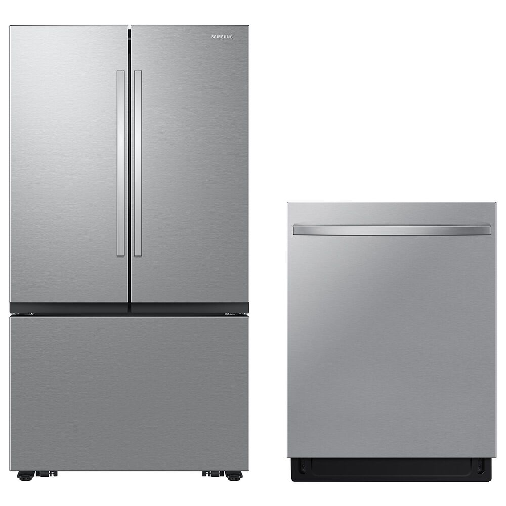Samsung 2-Piece Kitchen Package with 31.5 Cu. Ft. French Door Refrigerator and Smart Dishwasher in Fingerprint Resistant Stainless Steel, , large