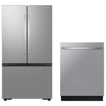 Samsung 2-Piece Kitchen Package with 31.5 Cu. Ft. French Door Refrigerator and Smart Dishwasher in Fingerprint Resistant Stainless Steel, , large