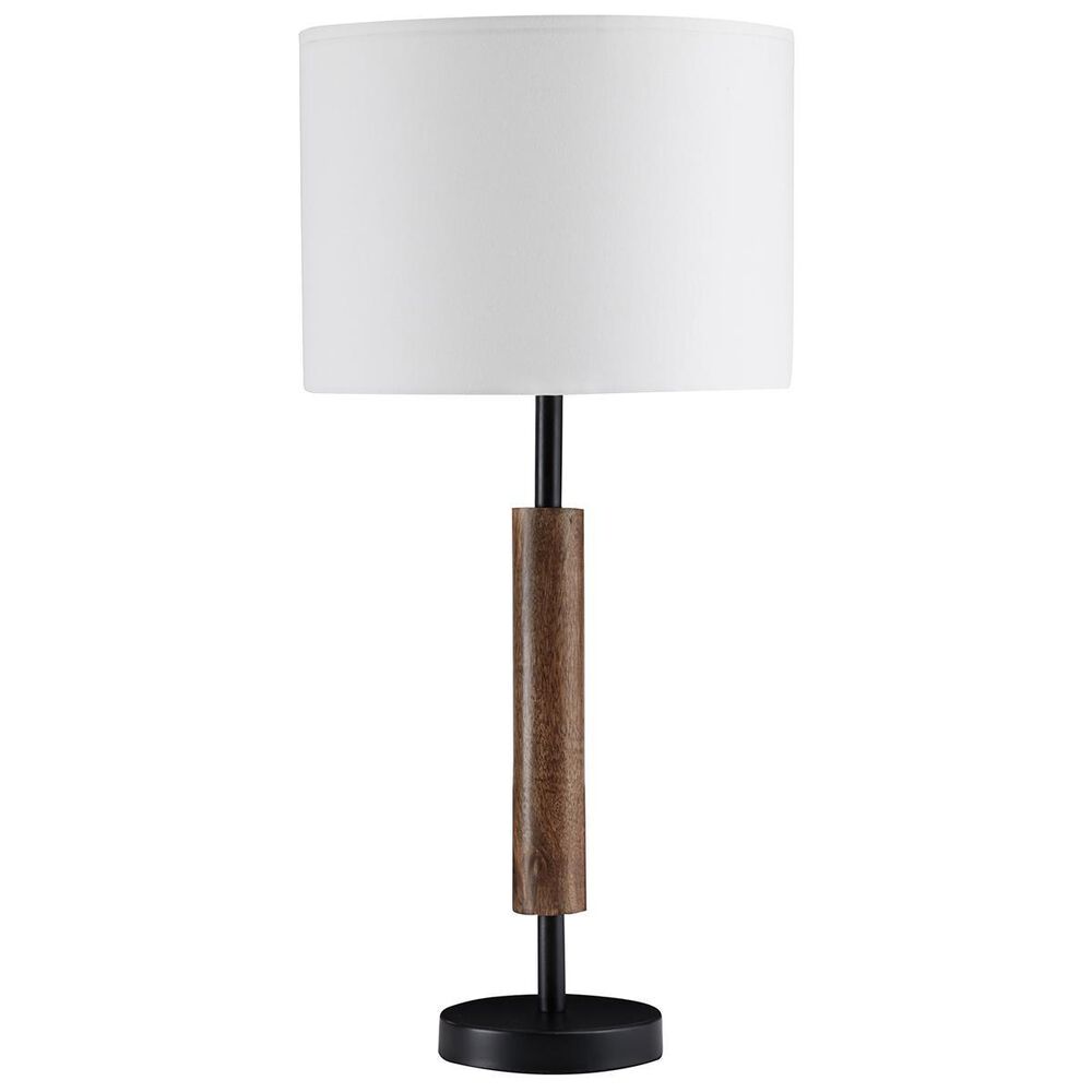 Signature Design by Ashley Maliny 2-Piece Wood Table Lamp in Black/Brown, , large
