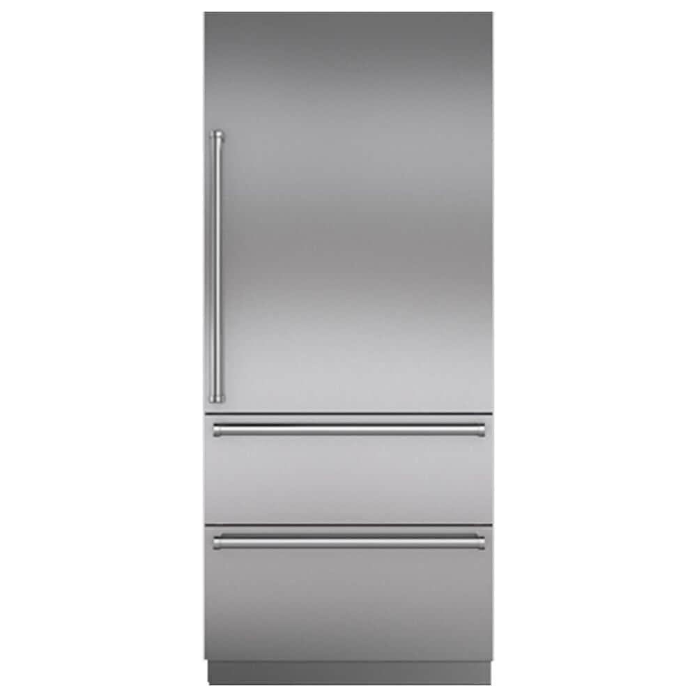 Sub Zero Integrated 36" Tall Door Panel with Tubular Handle Right Hinge in Stainless Steel, , large