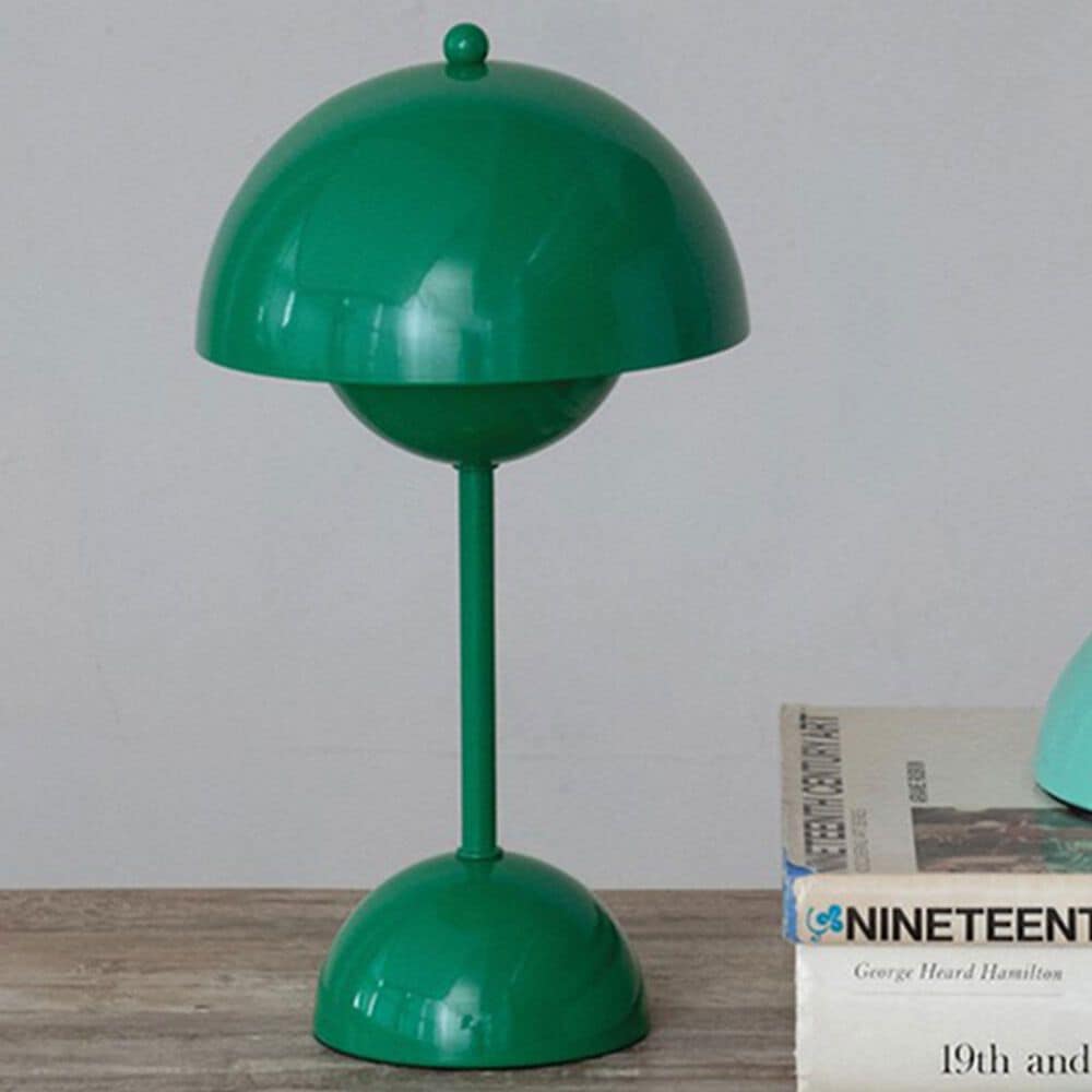 Teak Interiors Happy House Metal LED Table Lamp in Green, , large