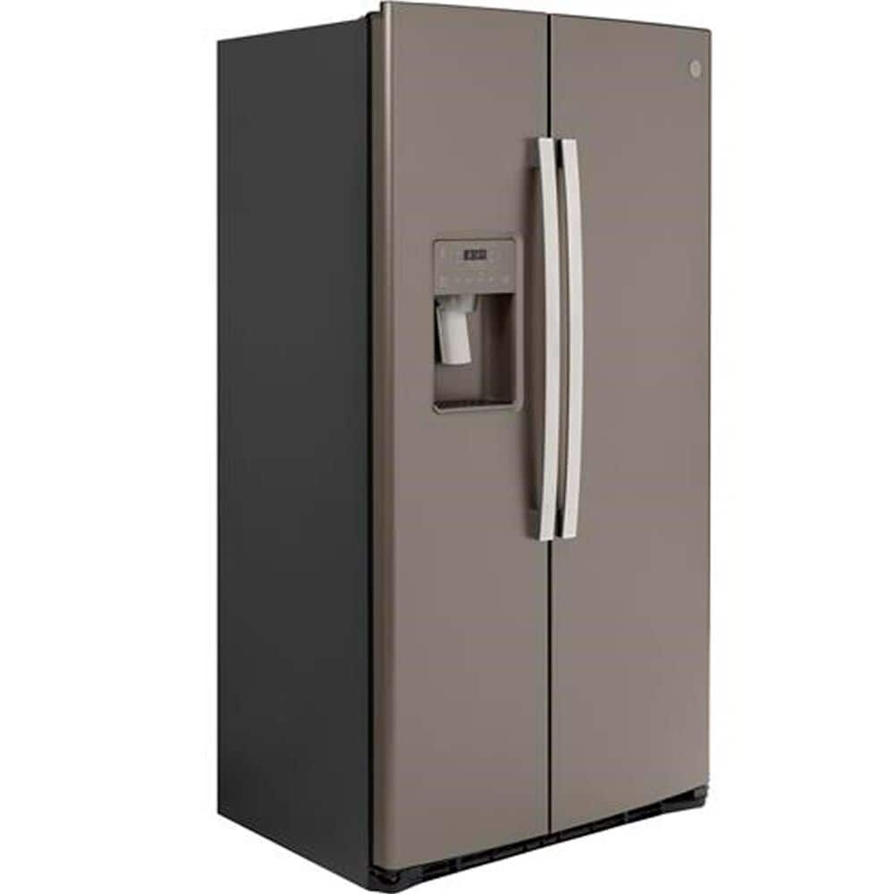 GE Appliances 21.8 Cu. Ft. Counter Depth Side by Side Refrigerator in Slate, , large