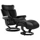Stressless Magic Medium Chair and Ottoman in Paloma Black, , large