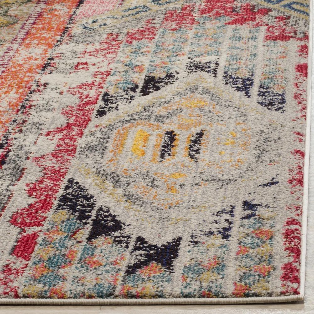 Safavieh Monaco MNC222G-212 2&#39;2&quot; x 12&#39; Light Grey/Multi Runner, , large