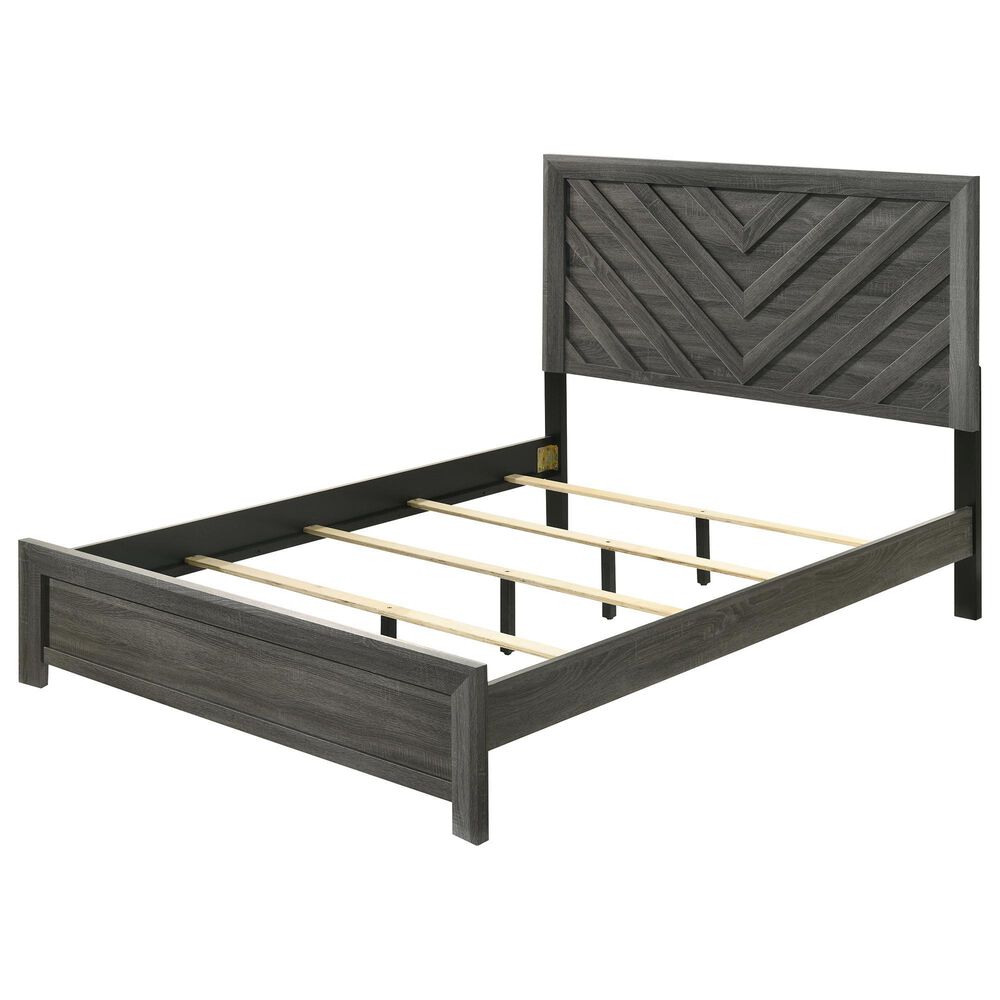 Crown Mark Valor Queen Bed with Two Nightstands in Gray, , large