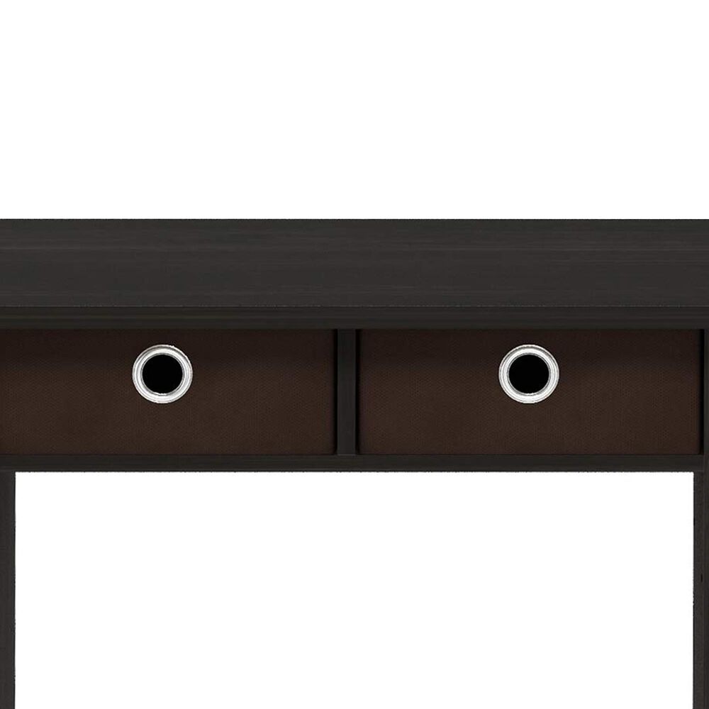 HOMLUX 32" Computer Desk with Two Drawers in Espresso and Black, , large