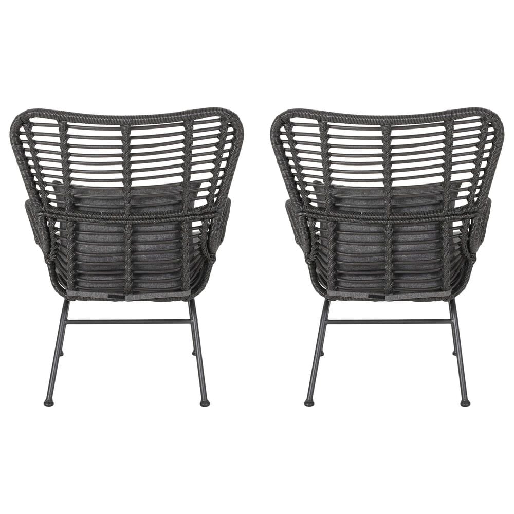 Hearth and Haven Tapscott Patio Club Chair with Dark Gray Cushion in Grey &#40;Set of 2&#41;, , large