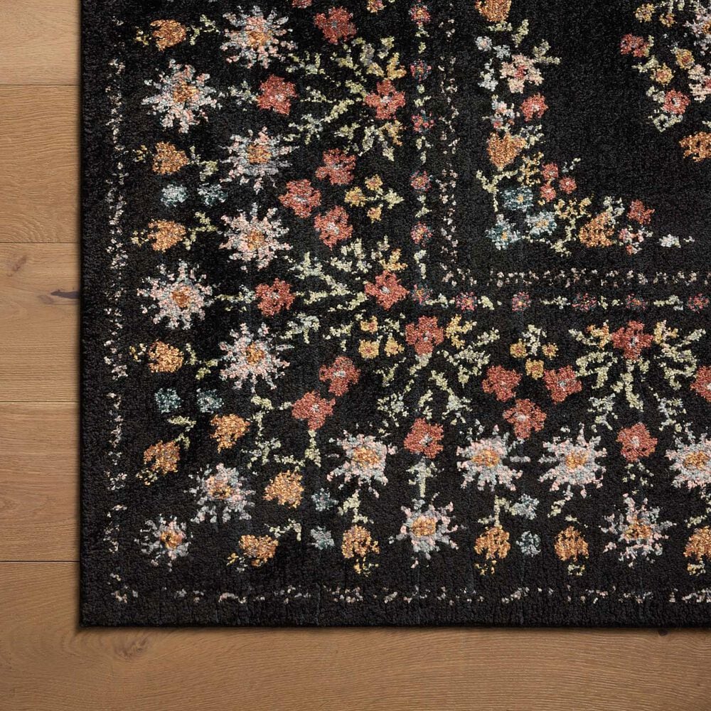 Rifle Paper Co. x Loloi Laurel Eleanor 2&#39;8&quot; x 8&#39; Black Runner, , large