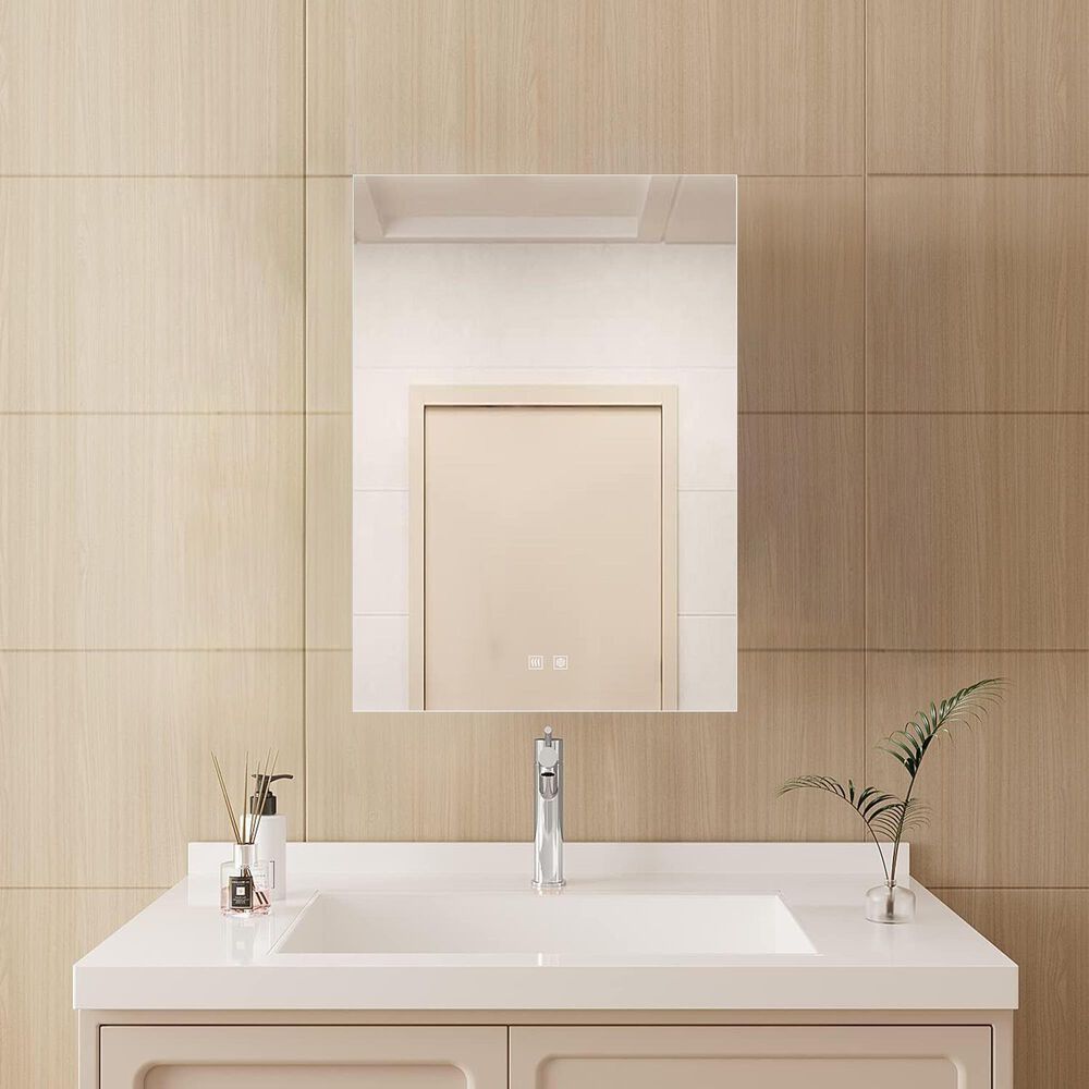 Lexora Home Vellum 20" x 28" LED Vanity Mirror, , large