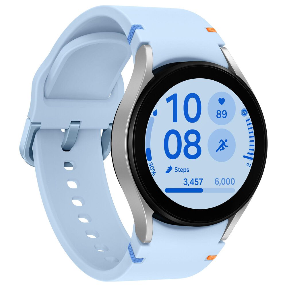 Samsung Galaxy Watch FE Smartwatch 40mm Silver Aluminum Case with Blue Band, , large