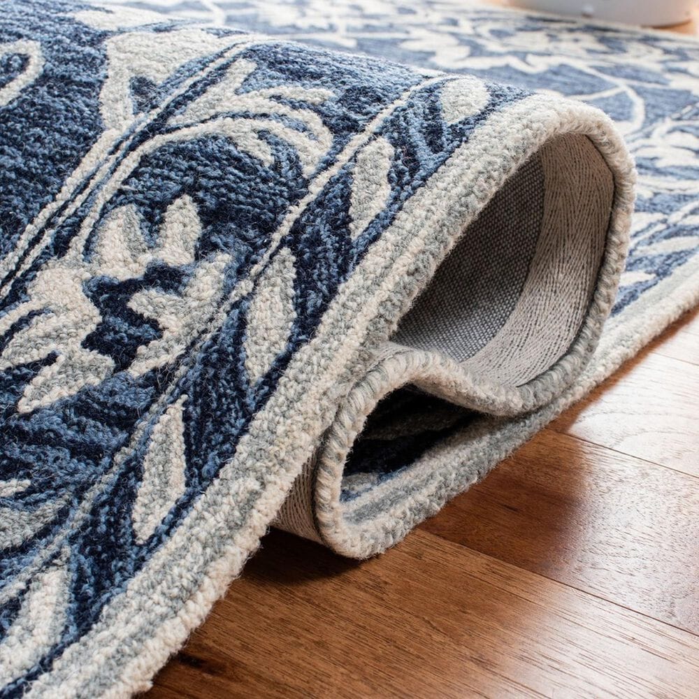 Safavieh Micro-Loop 5&#39; x 8&#39; Navy and Taupe Area Rug, , large
