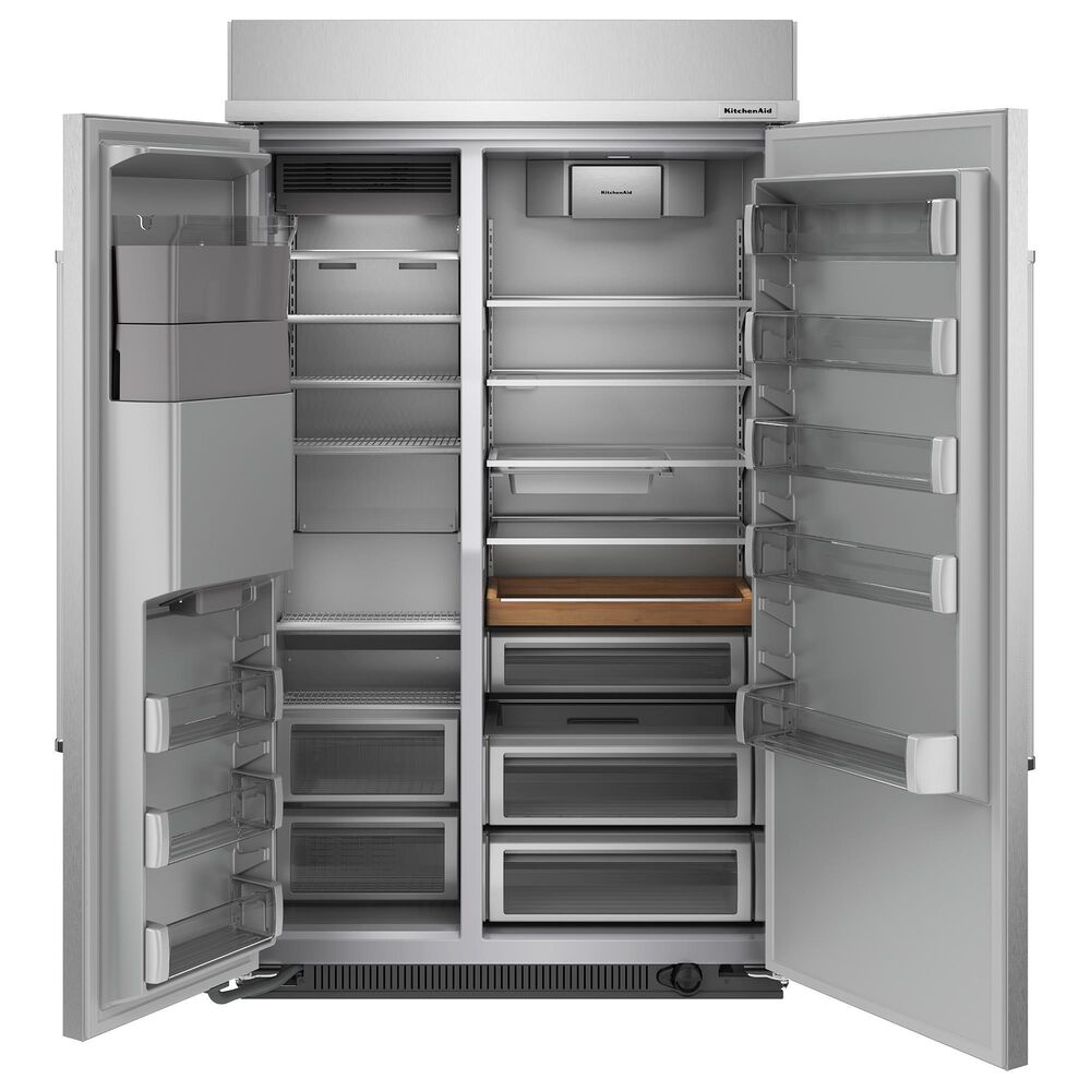 KitchenAid 29.4 Cu. Ft. Side By Side Built-In Refrigerator in Stainless Steel, , large