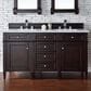 James Martin Vanities Brittany 60" Double Bathroom Vanity in Burnished Mahogany with 3 cm White Zeus Quartz Top and Rectangular Sinks, , large