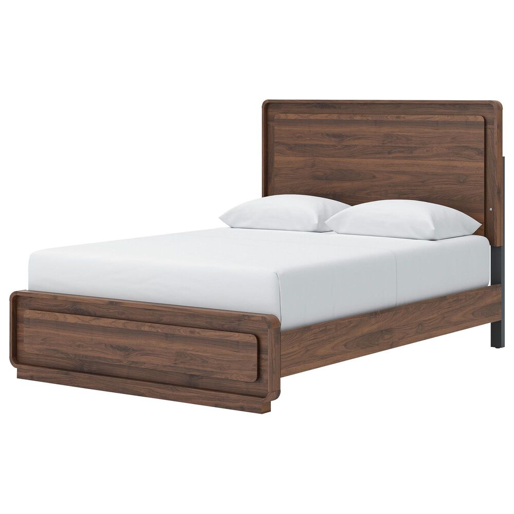 Ashley Fortlorn 4-Piece Queen Bedroom Set in Walnut Brown with LED Light, , large
