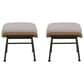 Hearth and Haven Montana Outdoor Ottoman with Beige Cushion in Light Brown and Black (Set of 2), , large