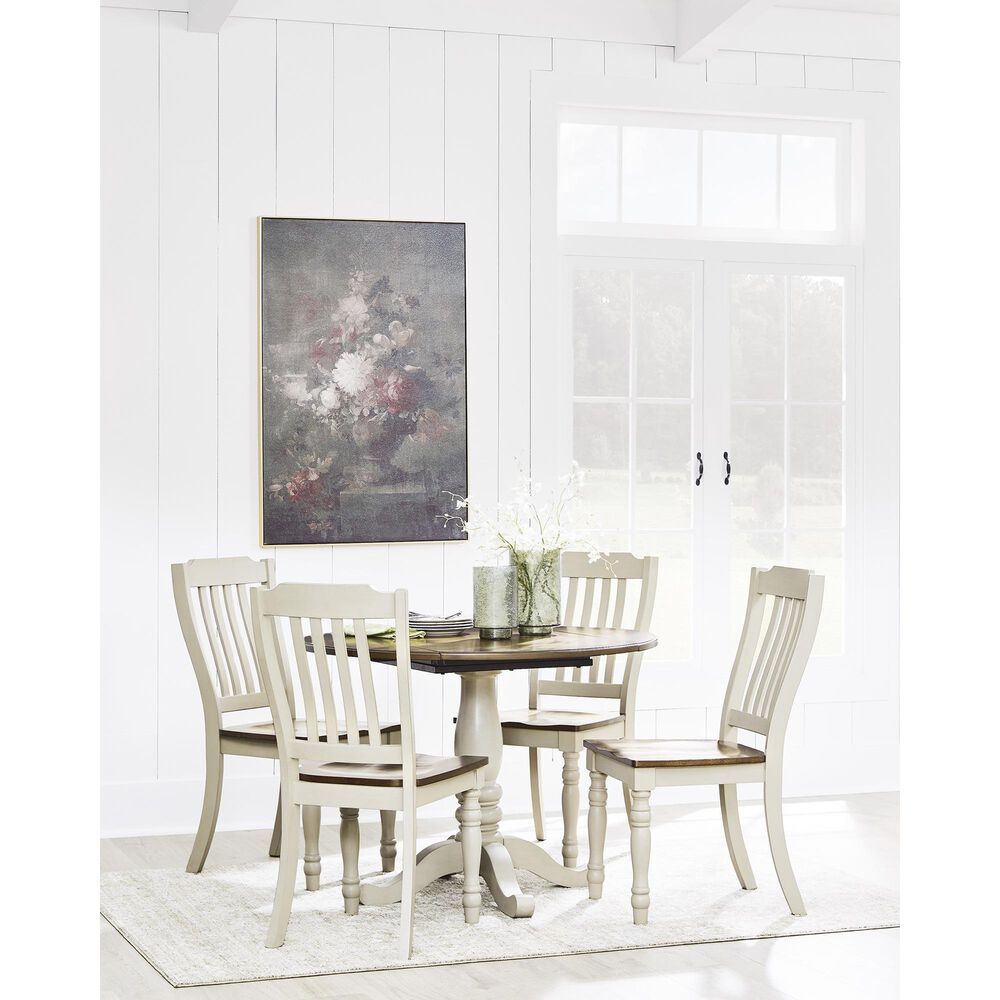 Ashley Wirloni Dining Table in Antique White and Medium Brown - Table Only, , large