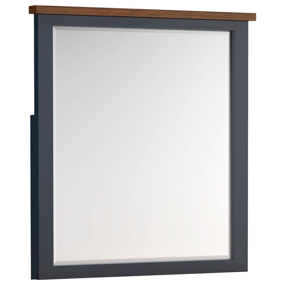 Ashley Landocken Dresser Mirror in Dark Slate Blue and Light Brown, , large
