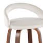 LumiSource Grotto Swivel Bar Stool with White Velvet Upholstery in Walnut Wood and Black (Set of 2), , large