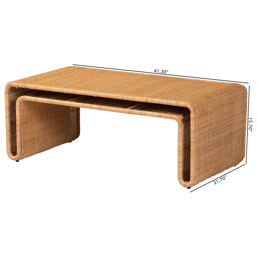 Baxton Studio Nevada Coffee Table in Light Honey, , large