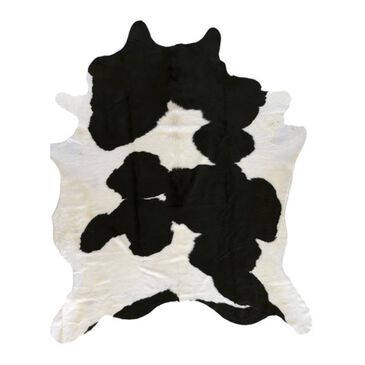 Surya Duke Duk-1002 7" Square White/Black Hide Area Rug , , large