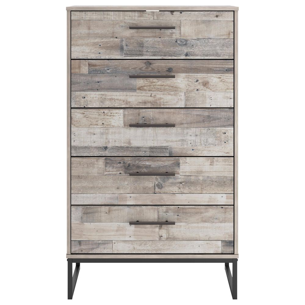 Ashley Neilsville 5-Drawer Chest in Whitewash and Dark Brown, , large