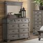 Hawthorne Furniture Forge 9-Drawer Dresser and Mirror in Wire Brushed Steel Gray, , large