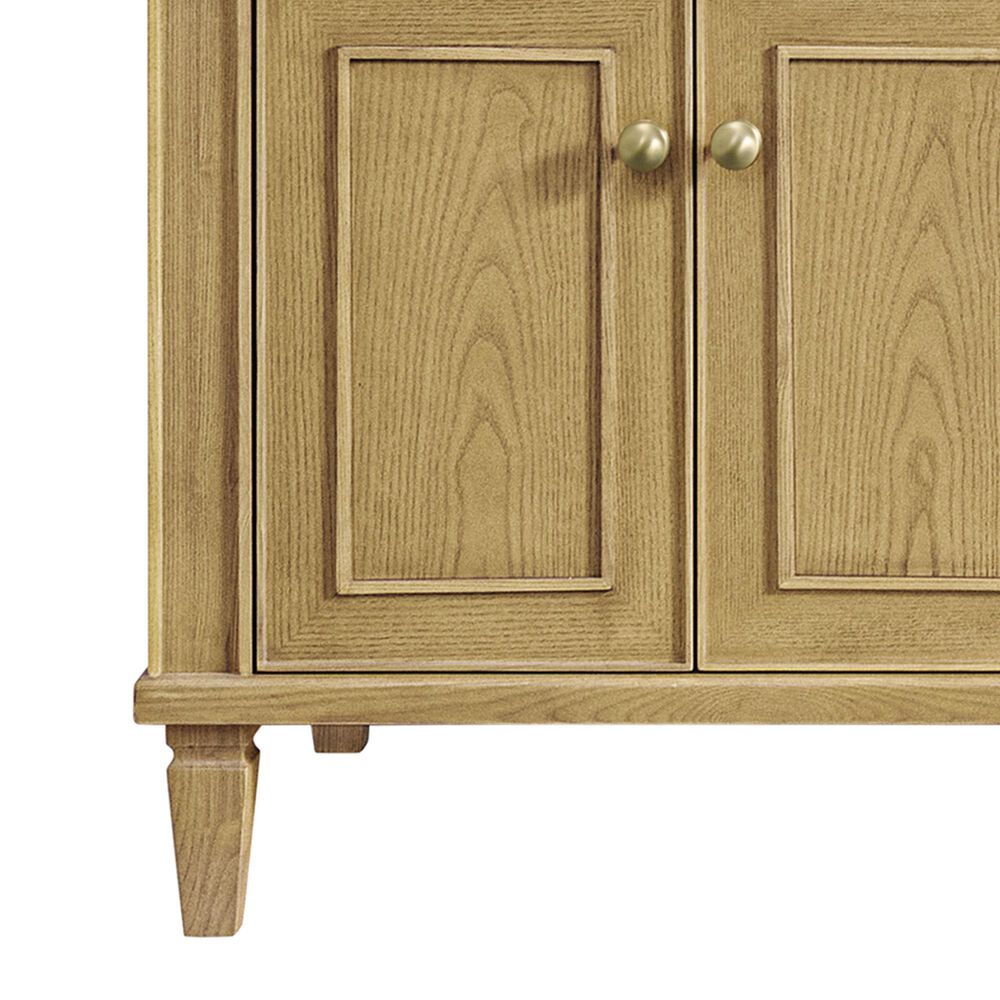 James Martin Vanities Lorelai 72&quot; Double Vanity in Light Natural Oak with Single Hole and 3 cm White Zeus Quartz Top &amp; Backsplash, , large