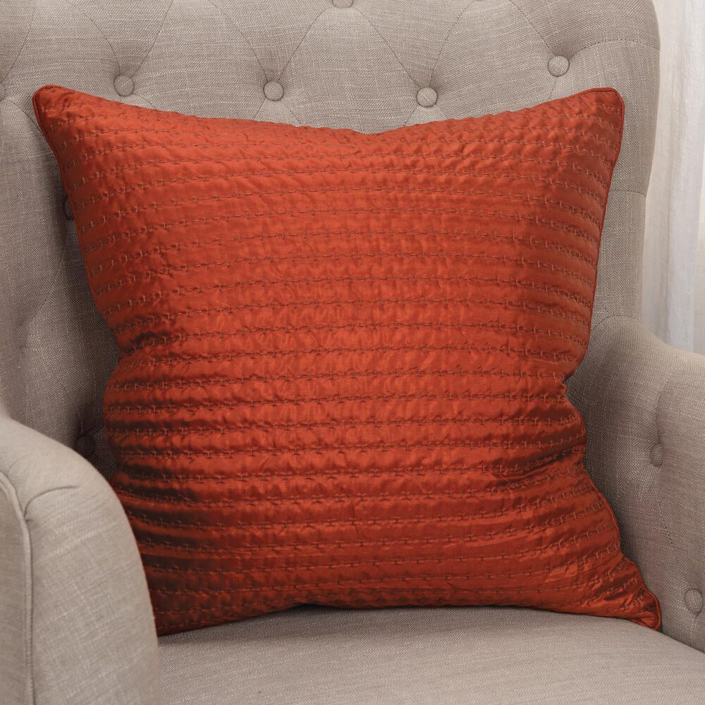 Rizzy Home Solid 22" Poly Filled Pillow in Rust, , large
