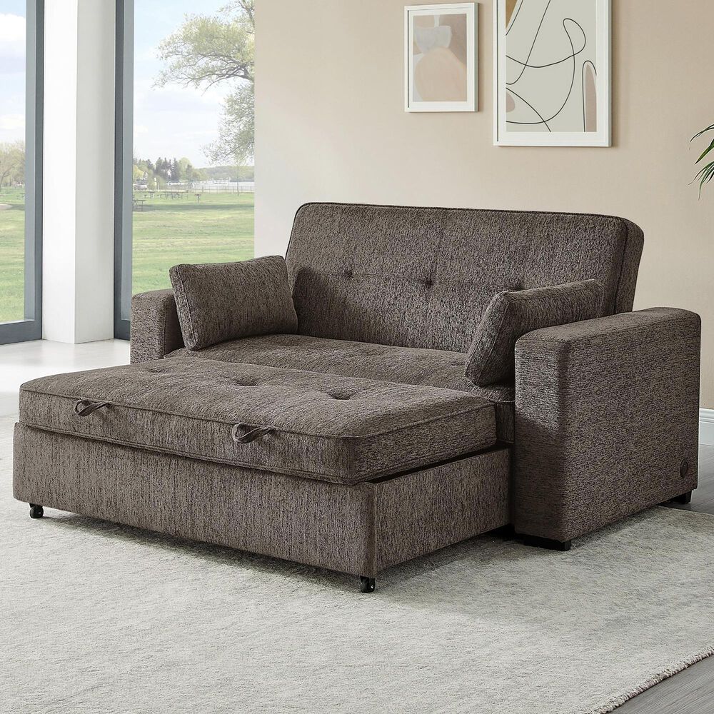 Lilola Home Arnold Convertible Sofa Sleeper in Ash Brown, , large