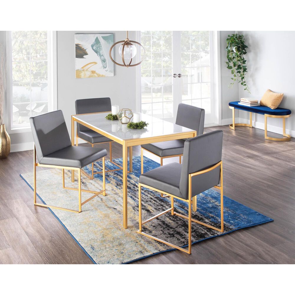 Lumisource Fuji Side Chair with Grey Cushion in Gold (Set of 2), , large