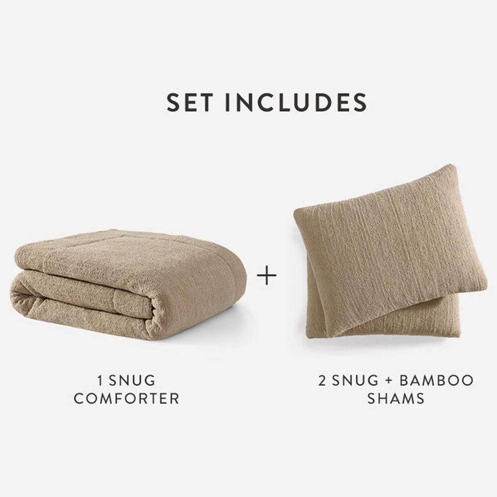 Sunday Citizen 3-Piece Snug Classic Queen Comforter Set in Biscotti, , large