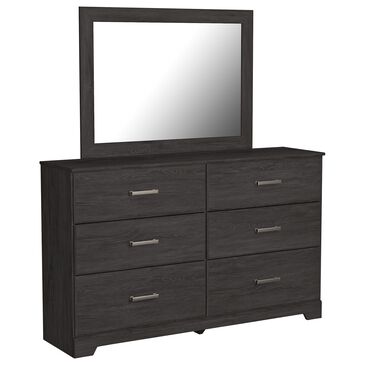 Ashley Belachime 6 Drawer Dresser and Mirror in Dark Charcoal, , large