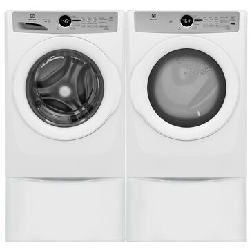 Electrolux 4.4 Cu. Ft. Front Load Washer and Gas Dryer Laundry Pair with Pedestals in White, , large