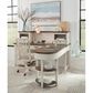 Riva Ridge Caraway Single Pedestal Desk in Aged Ivory and Brown, , large