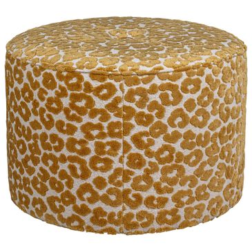 Huntington House 24" Round Ottoman with Animal Print Pattern, , large