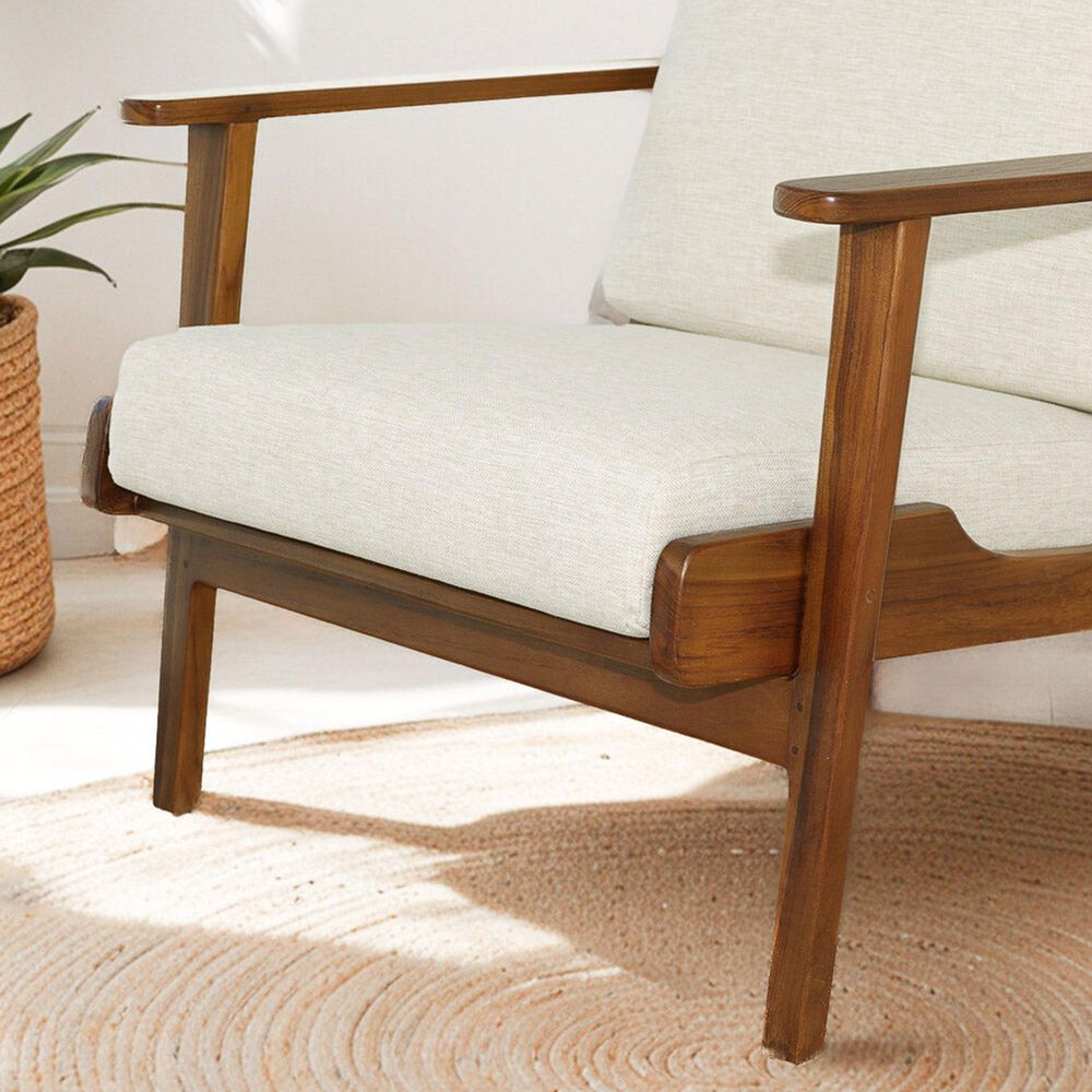 Hearth and Haven Connor Lounge Chair in Cream, , large
