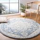 Safavieh Micro-Loop MLP503M 5" Round Blue and Ivory Area Rug, , large