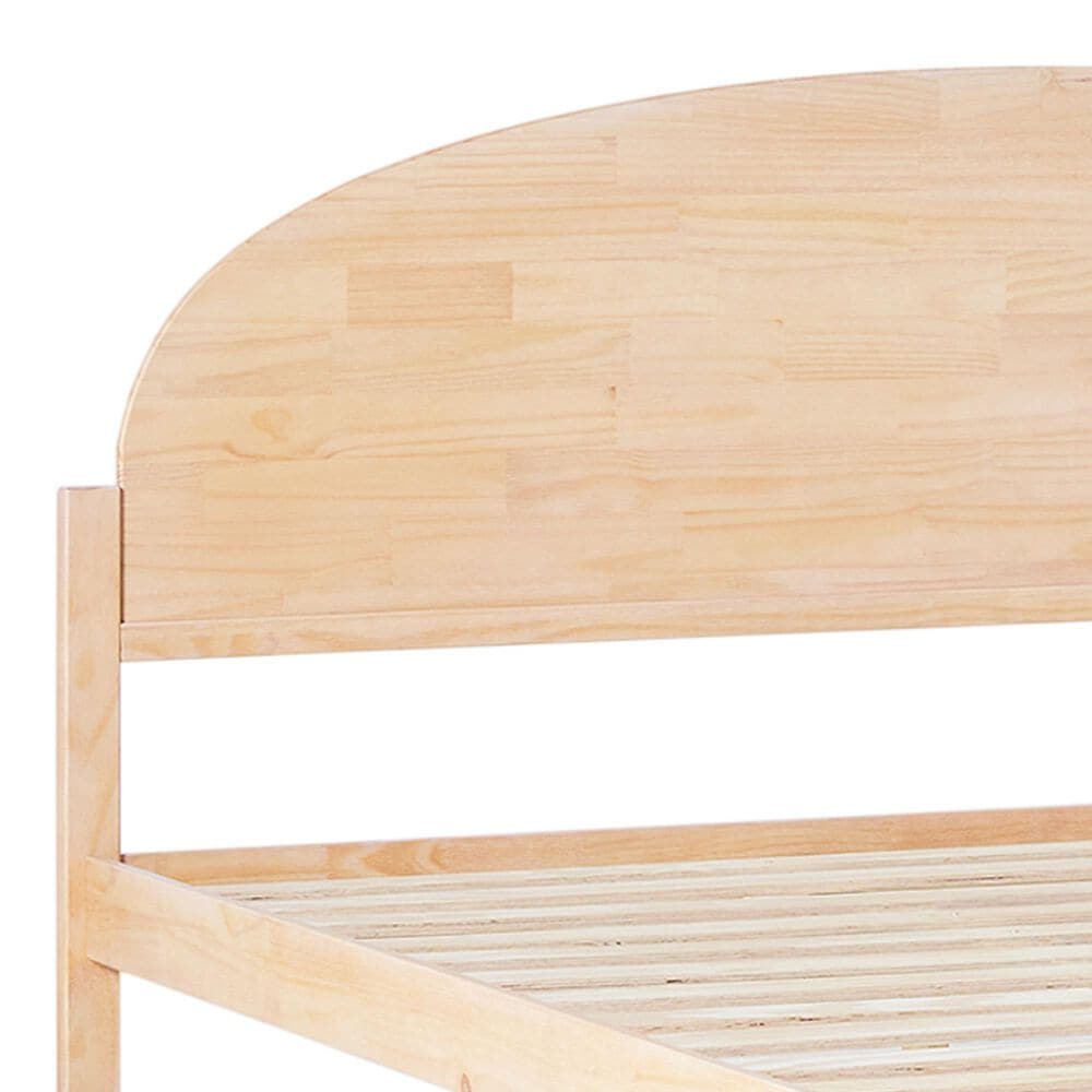 Walker Edison Elias King Platform Bed with Curved Wood Headboard in Cerused White, , large