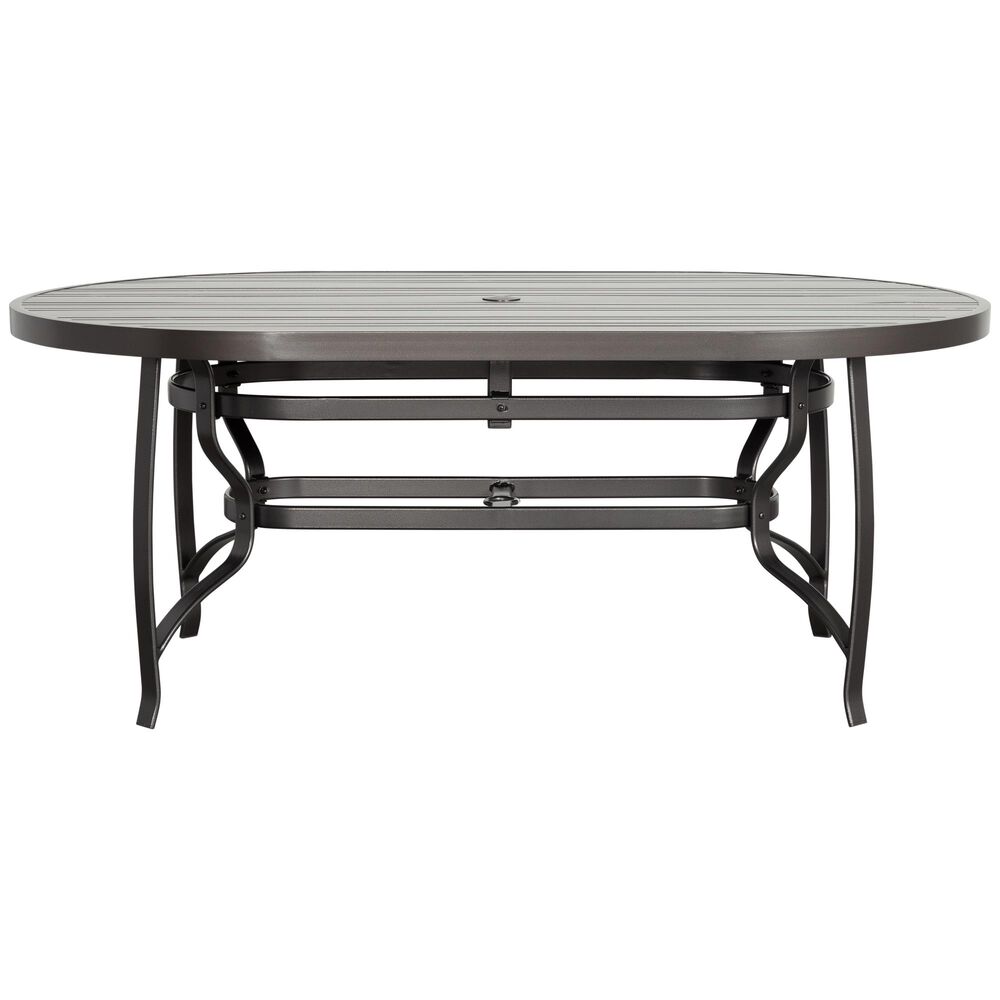 Woodard Cayman Isle 42" X 72" Oval Dining Table in Dark Brown, , large