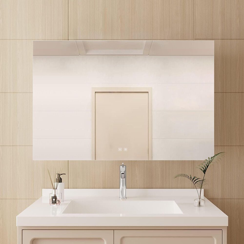 Lexora Home Vellum 40" x 28" LED Vanity Mirror, , large